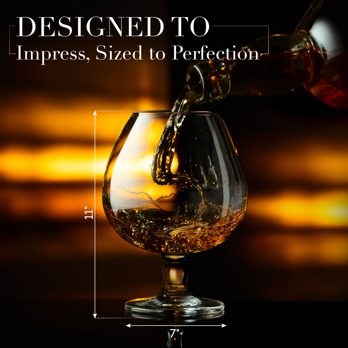 Retro Gold Cognac Glass Set Of 2
