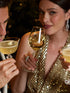 Retro Gold Wine Glasses - Set of 2