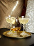 Retro Gold Coupe Glasses - Set of 2
