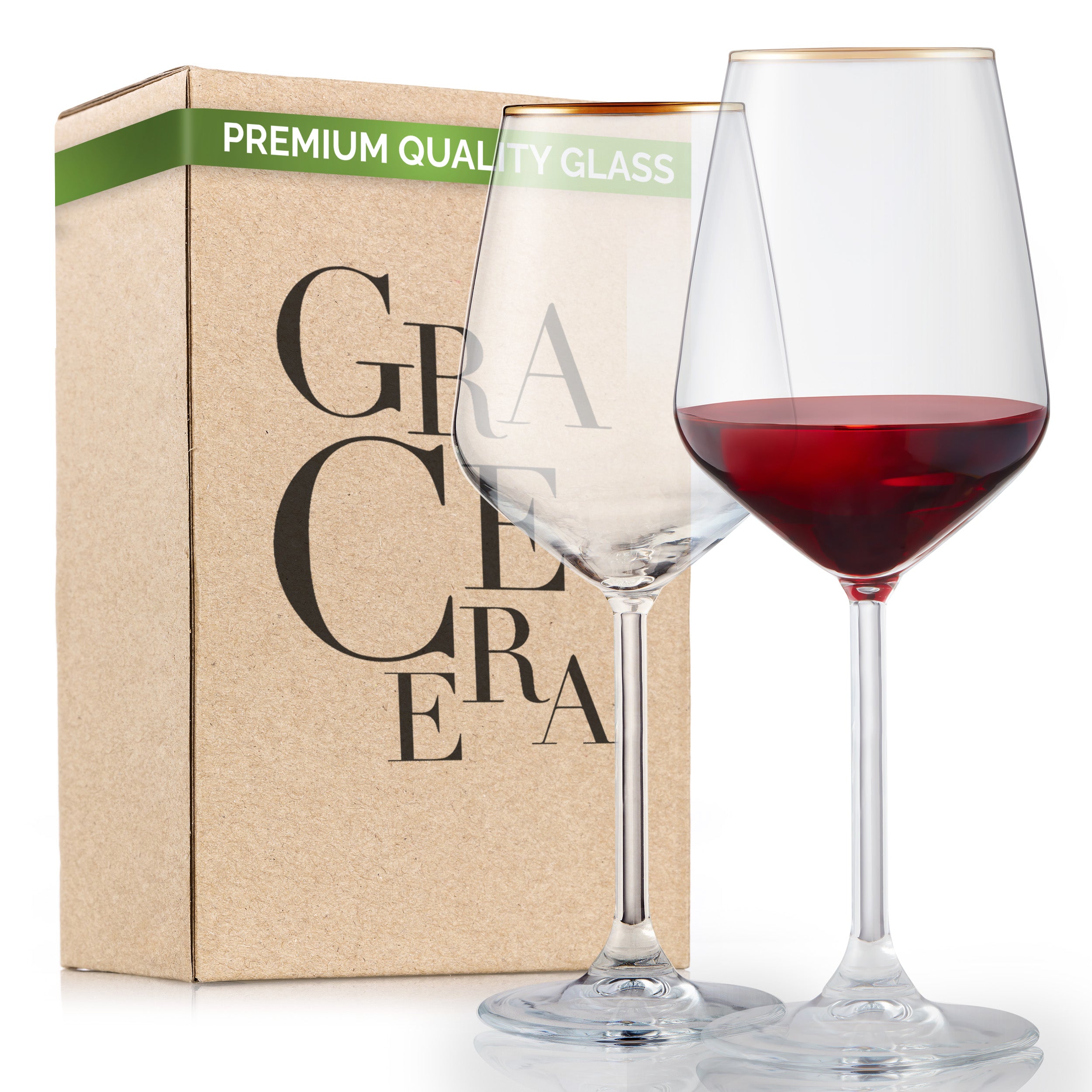 Retro Gold Wine Glasses Set Of 2  Grace Era