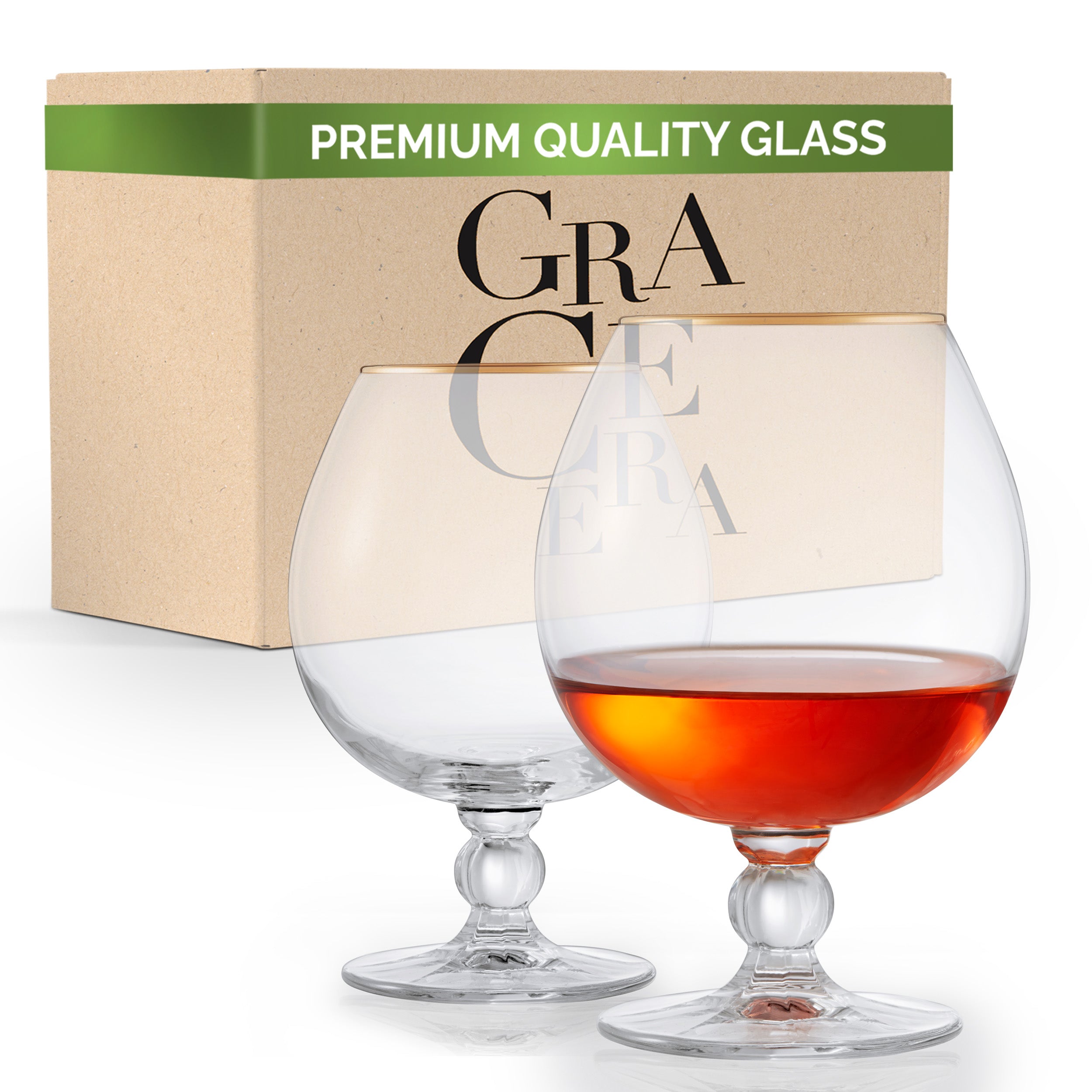 Retro Gold Cognac Glass Set Of 2
