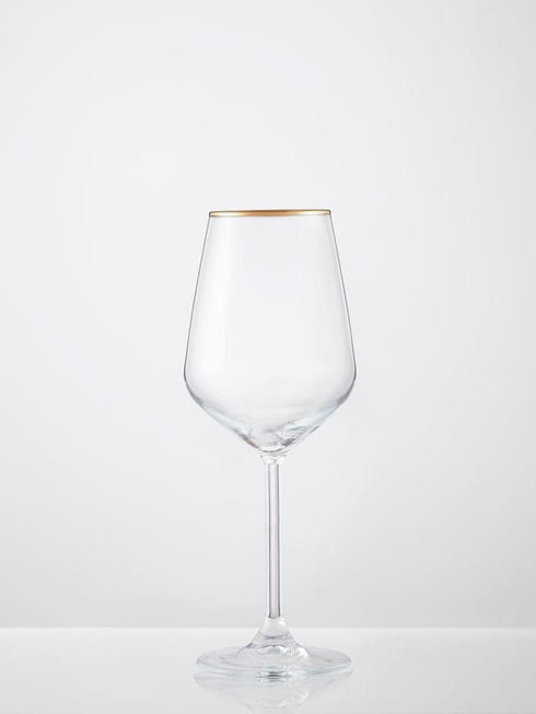 Retro Gold Wine Glasses - Set of 2