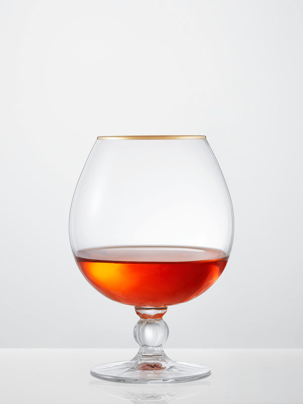 Retro Gold Cognac Glasses - Set of 2