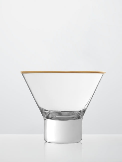 Retro Gold Stemless Martini Glasses - Set of 2