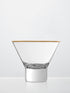 Retro Gold Stemless Martini Glasses - Set of 2