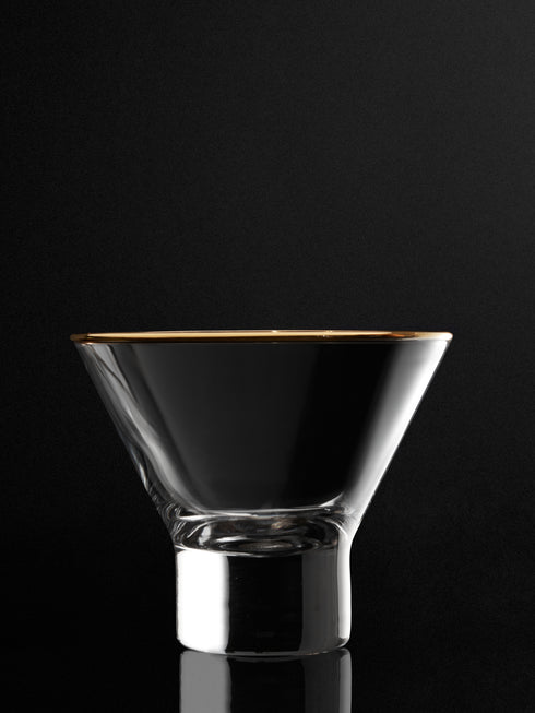 Retro Gold Stemless Martini Glasses - Set of 2
