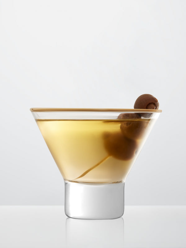 Retro Gold Stemless Martini Glasses - Set of 2