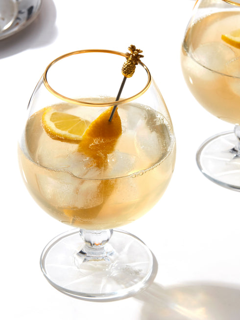 Retro Gold Cognac Glasses - Set of 2
